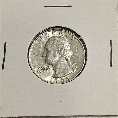 1964  Silver Washington Quarter.