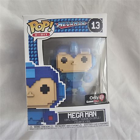 Funko Pop! 8-Bit Mega Man vinyl figure, specifically the GameStop Exclusive #13