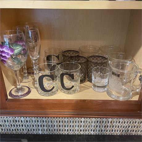 Barware Cleanout with Vintage Tuscany Sailboat Beer Mugs and Others