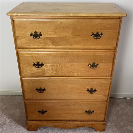 Vintage Solid Wood 4 Drawer Chest of Drawers