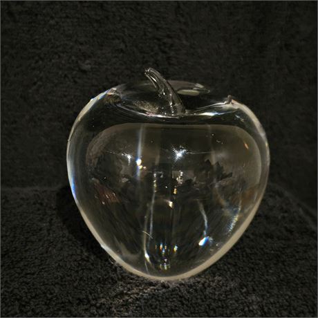 Tiffany & Co.  Crystal Art Glass Apple Paperweight