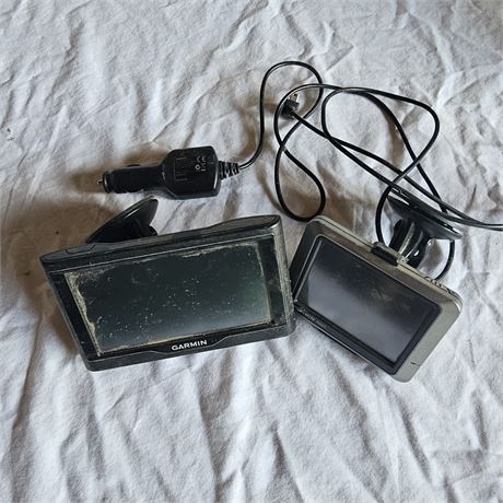 Two Garmin nüvi portable GPS navigator