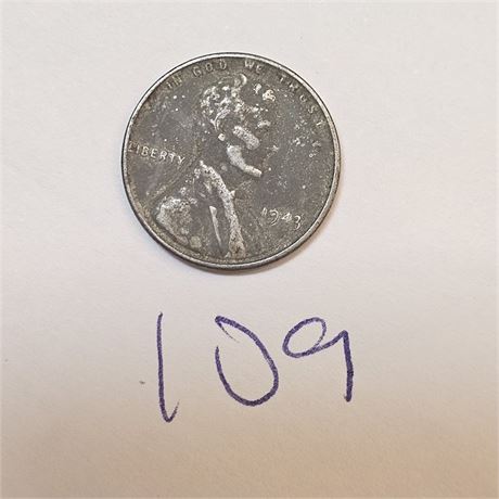 1943 Lincoln Wheat Steel Cent