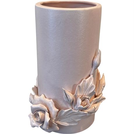 Capodimonte Borbone Pink Hand Crafted Rose Vase