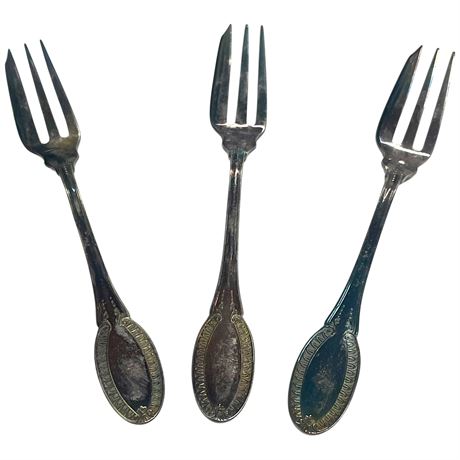Three .800 Silver 3-Tine Pastry Forks (Lot 3)