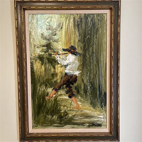 Original Signed Ellen Cien Acrylic on Board Framed Artwork