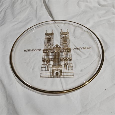 Westminster Abbey Plate Crystal Gold Collectors Orrefors 1971
