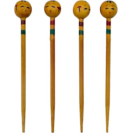 Vtg Japanese Kokeshi Toothpicks