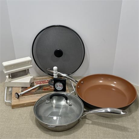 Gotham Pro Copper Skillet w/ Avacraft Stainless Steal Skillet & More Kitchenware