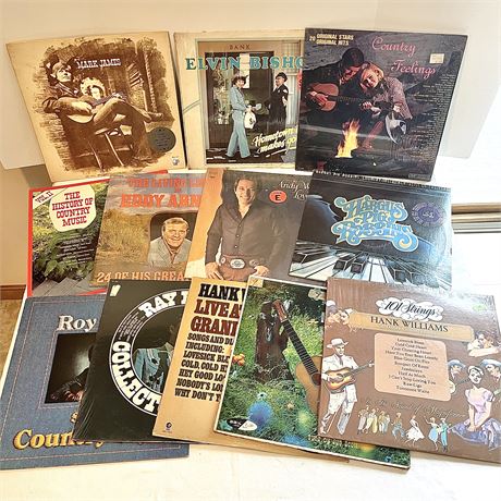 Country Vinyl Records by Hank Williams, Eddy Arnold, Mark James, & Many More