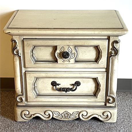 Vtg Basic Witz French Provincial Style 2 Drawer Nightstand