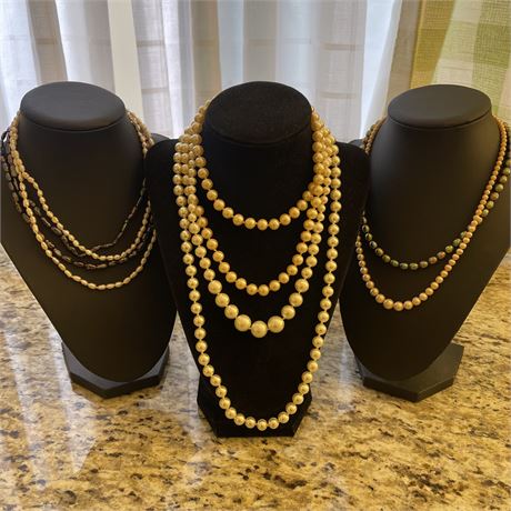 Vintage/Antique Faux Pearl Beaded Necklaces