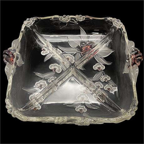 New Mikasa Toska Walther Crystal 4 Segment Serving Tray