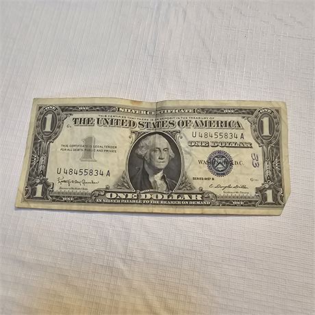 1957 B $1 Silver Certificate,