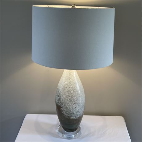 Speckled Glass Table Lamp w/ Drum Shade