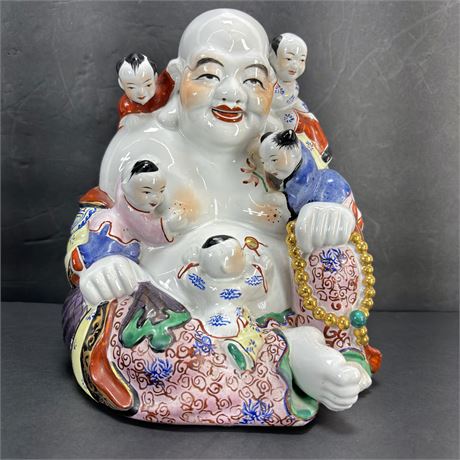 Large Laughing Buddha with 5 Children
