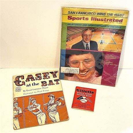 Casey at Bat Book with 1972 Sports Illustrated and 1954 Gillette Record Book