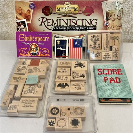 Vtg Games and Crafts including Rubber Stamps