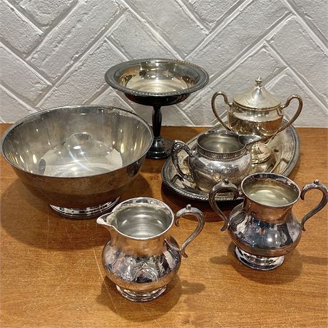 Mix of Silverplated Serveware