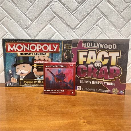 Fun Game/Puzzle Bundle with NEW and Used (see description)