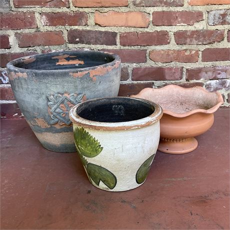 Three Terracotta Planters