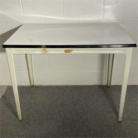 Vtg Gily-So Enamel Top Kitchen Table
