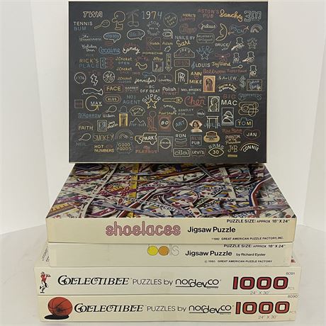 Vtg Jigsaw Puzzles - 18"x24" & 24"x30"