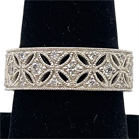 925 Sterling Silver Cubic Zirconia Size 7.75 Ring