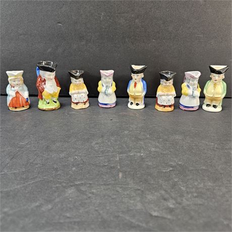Collection of 8 Miniature Toby Jugs