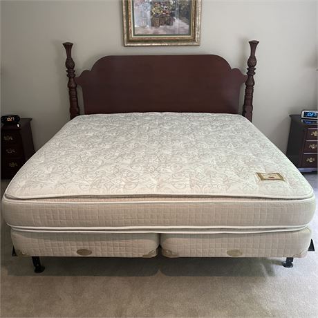King Size Bed with Headboard, Frame, Mattress and Split Box Spring