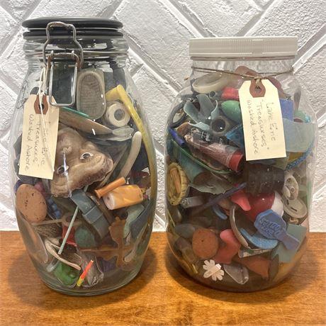 Very Unique Finds - Glass Jars FILLED with Lake Erie Goodies Washed Ashore
