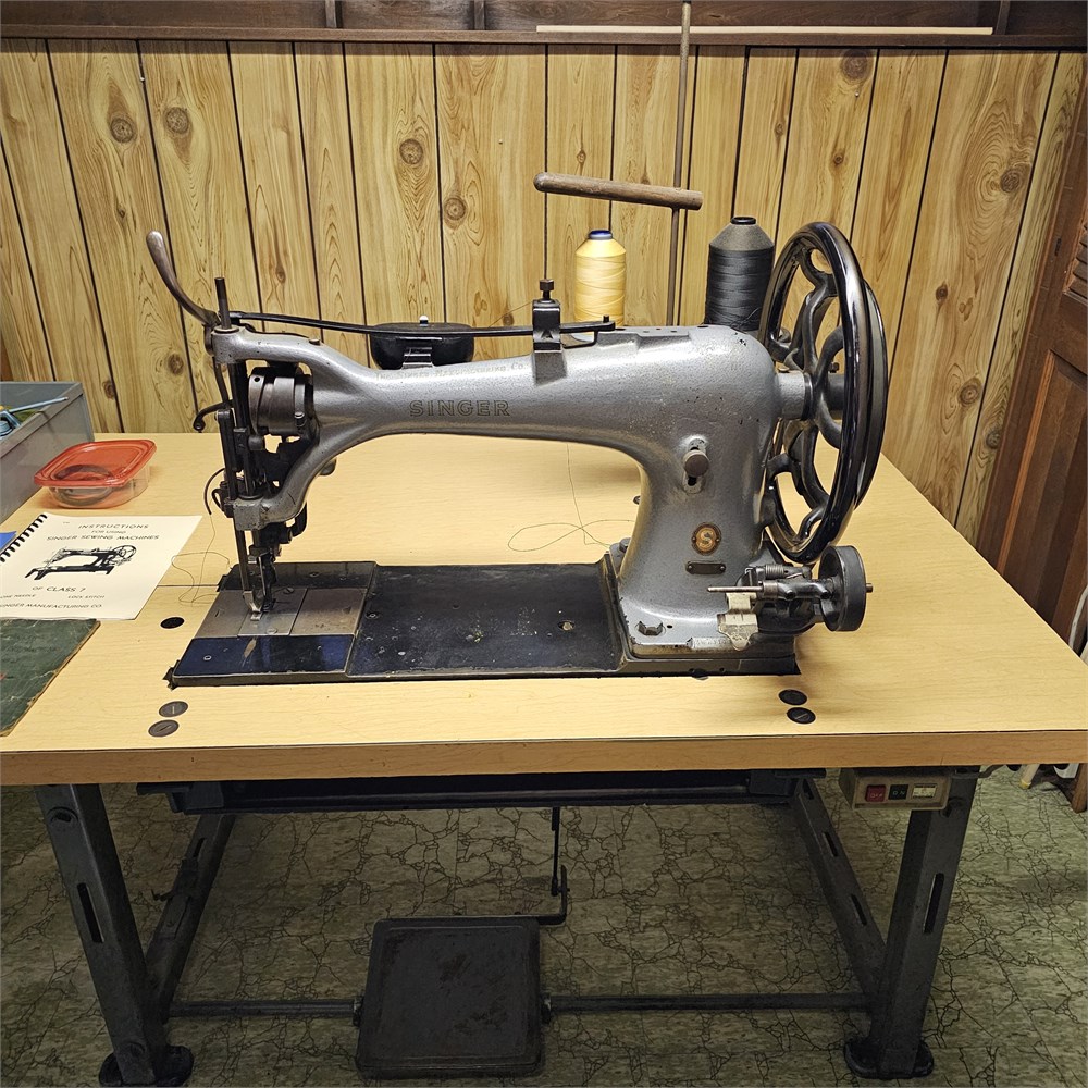 Blazing Auctions - Singer 7-33 Industrial Sewing Machine w/Table ...