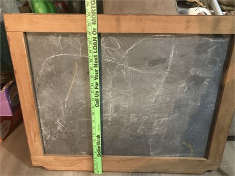 Vintage school slate chalkboard.