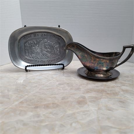 gravy boat and bread pan