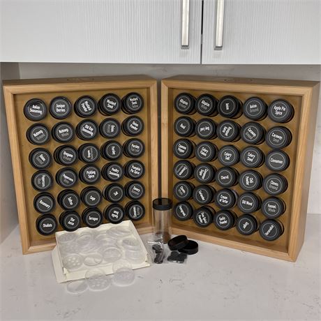AllSpice 4oz 60 Count Countertop Spice Racks w/ Contents and Extras