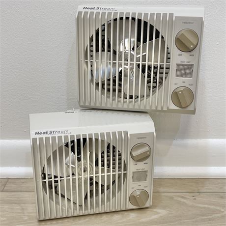 Pair of Indoor Heat Stream Electric Portable Air Heaters