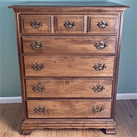 Vtg Heywood Wakefield Solid Wood Four Drawer Dresser