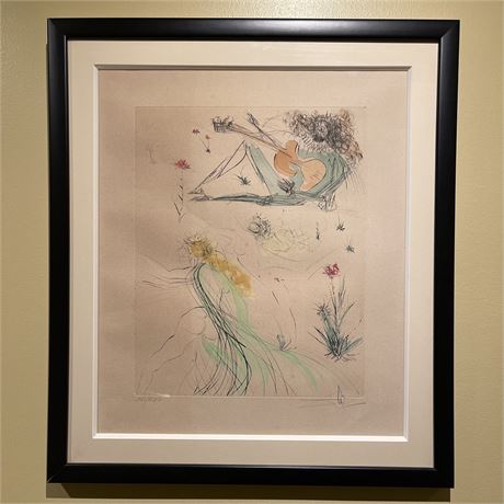 Salvador Dali "La Joie de Vivre" Pencil Signed & Numbered Framed Art Print