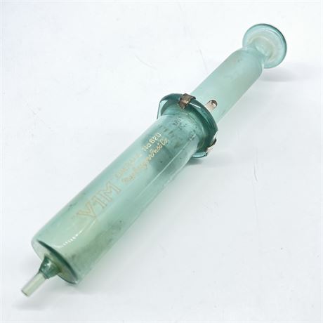 Early MacGregor "VIM" Emerald No. 820 Aqua Glass Syringe