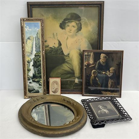 Antique & Antique-Style Art Prints and Wall Mirror
