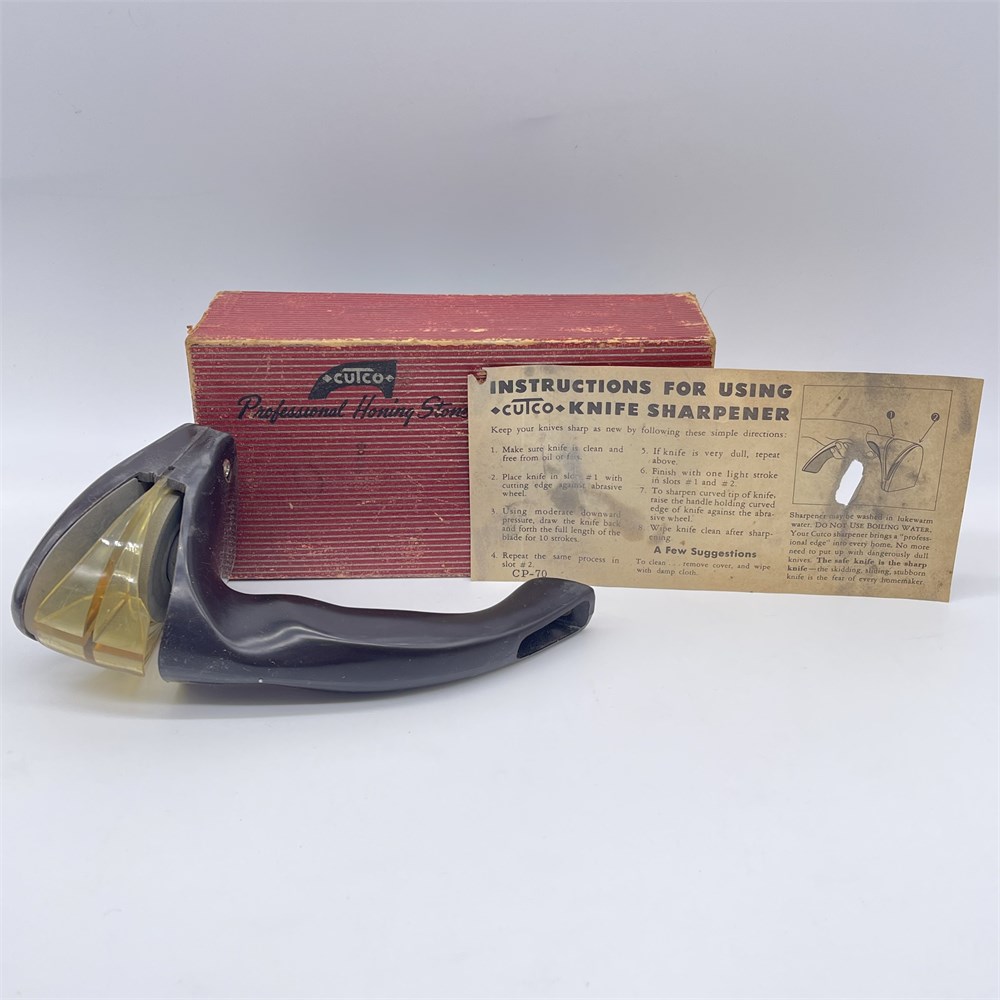 Blazing Auctions - Vintage CUTCO Knife Sharpener w/ Original Box and  Paperwork