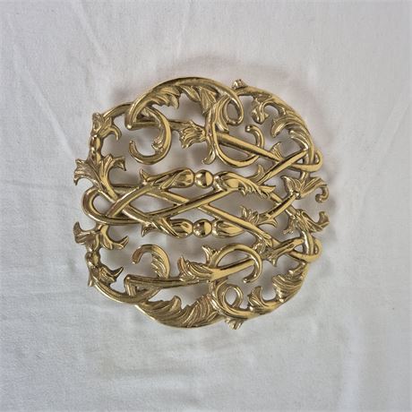 Vtg Colonial Williamsburg Cypher Brass Trivet -Virginia Metalcrafters
