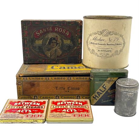Vtg Tobacco / Cigar Tins & Boxes