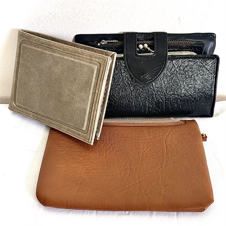 Vintage Unmarked, Unbranded Wallets and Zipper Pouch