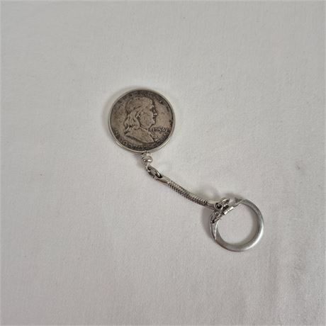 1954 Silver Franklin Half $ Key Chain – Unique Collector's Item