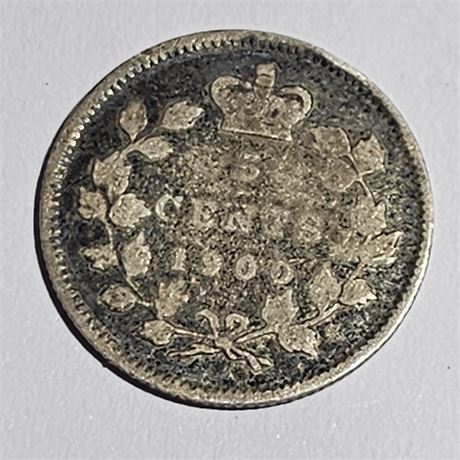 Canadian Five Cents coin  Queen Victoria. silver