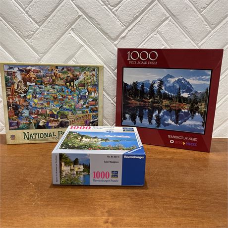 Bundle of Three 1000 Pc Family Fun Jigsaw Puzzles