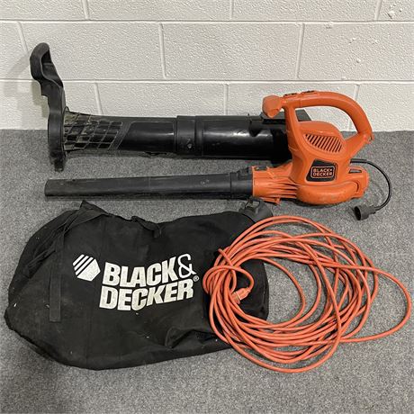 Black + Decker Power Boost Leaf Blower/Vaccum with Extension Cord and Bag