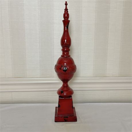 Large 2 ft tall Decorative Table-top Red and Black Finial
