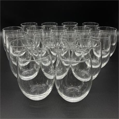 Set of 18 Stemless Wine Glasses